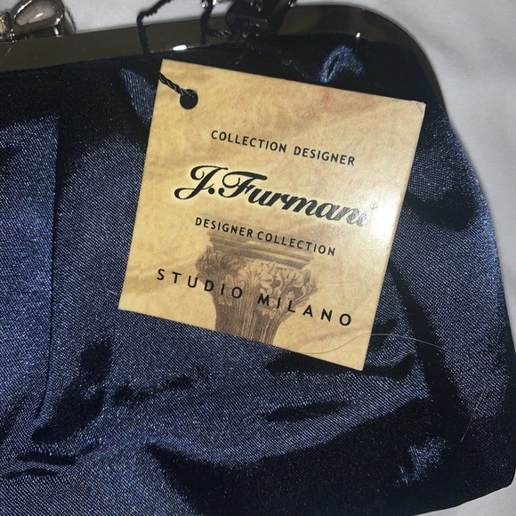 J Furmani Designer Collection Studio Milano Satin Clutch w Rhinestones - - Picture 4 of 9